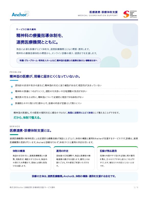 精神科・医療連携の体制支援 資料の表紙